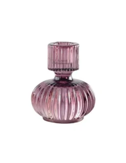 Bougeoir En Verre Violet