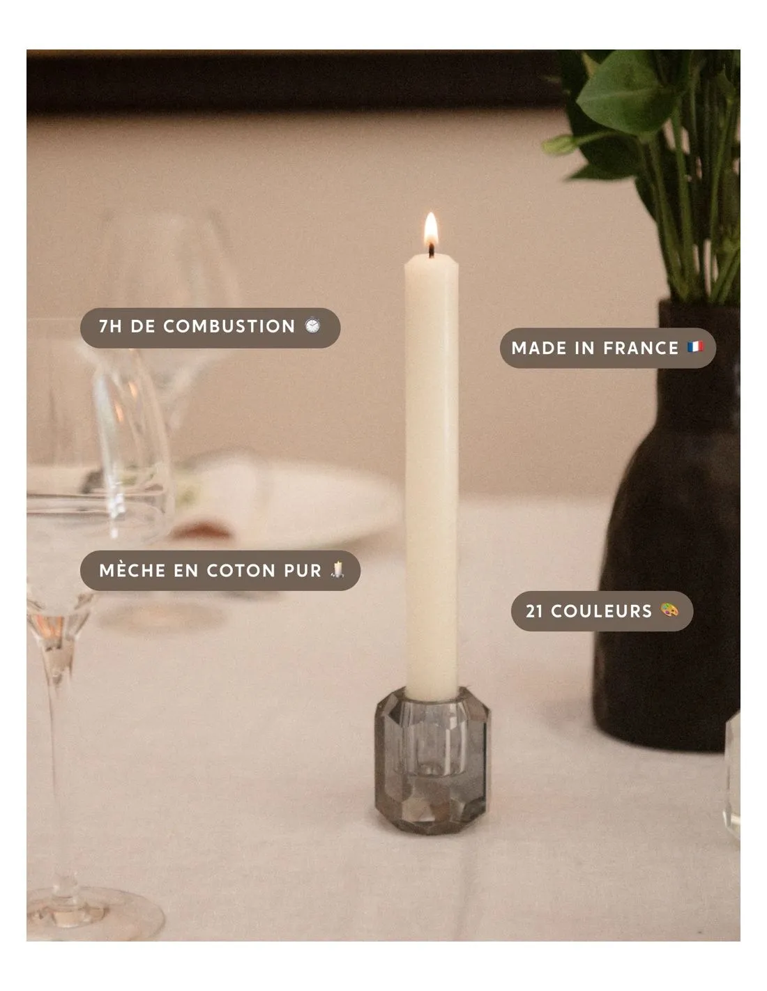 Bougie Cierge 20 Cm Or - My Jolie Candle â Image 3