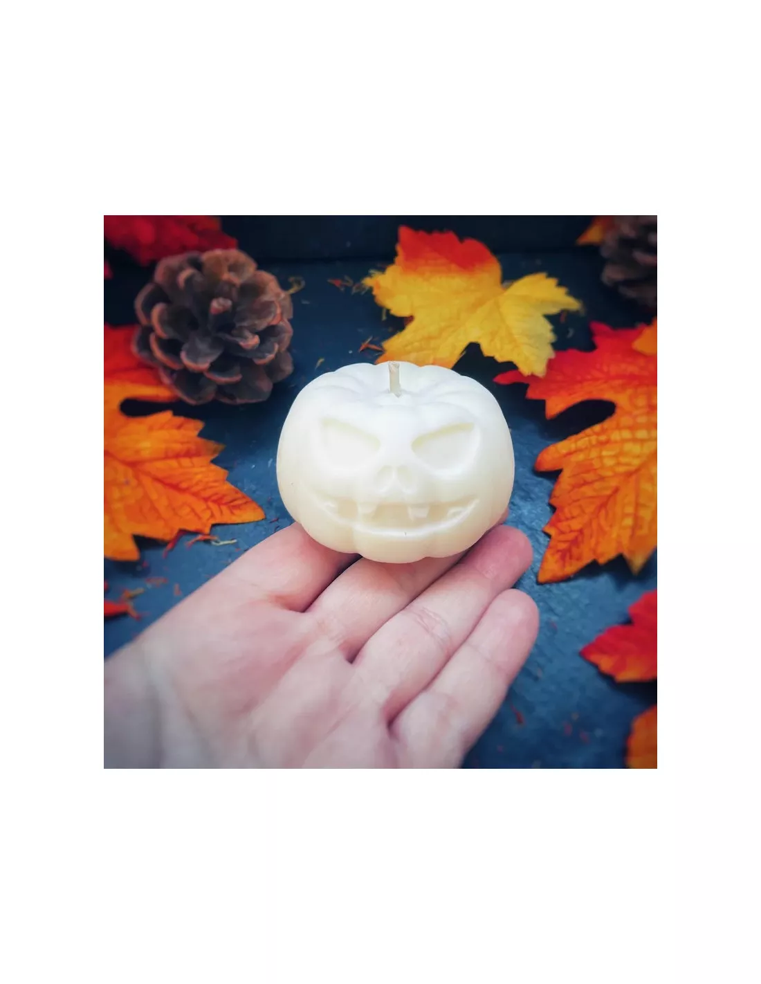 Bougie Citrouille Parfumée - Orange – Image 4