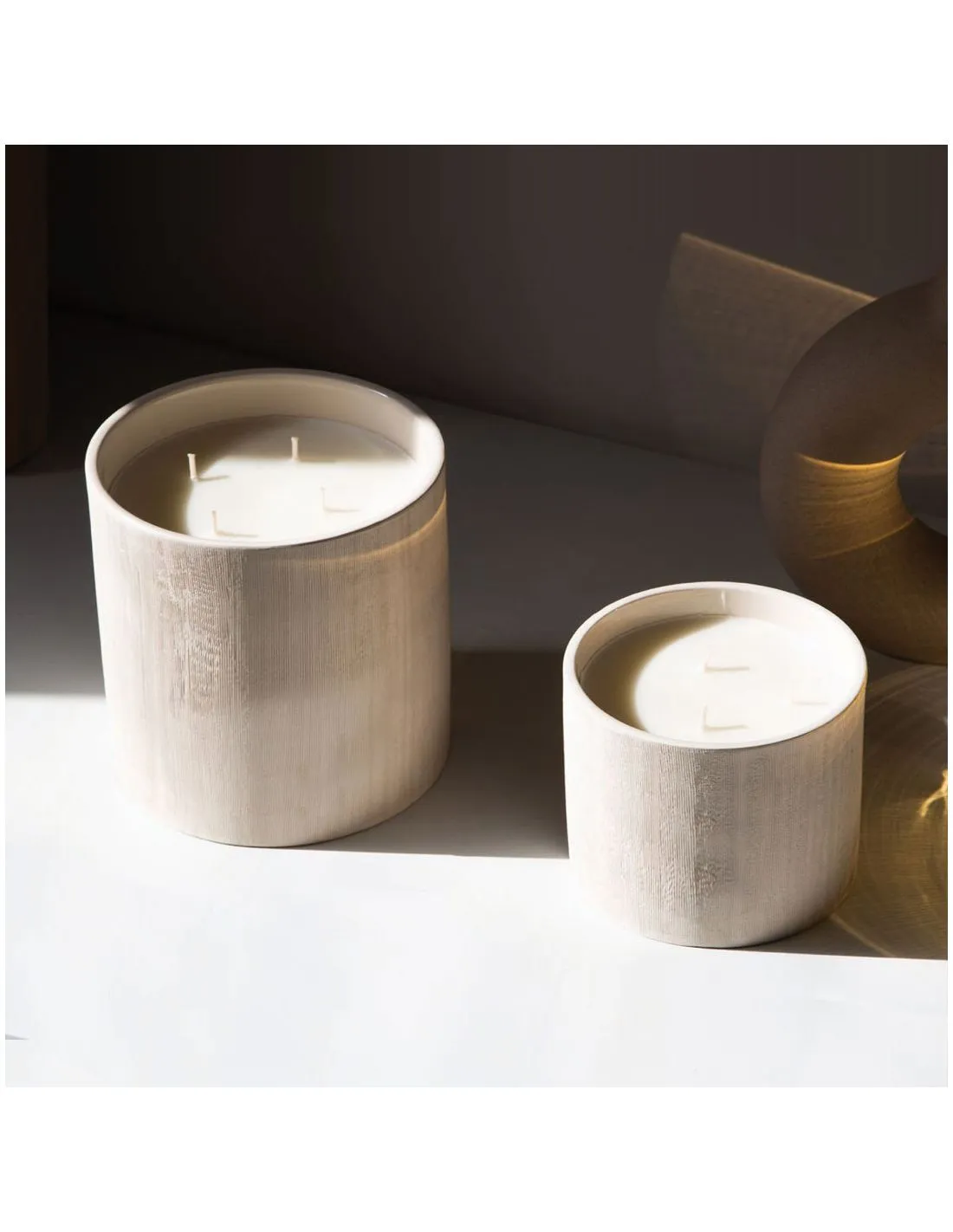 Bougie Striée Blanche S - Fleur D'Oranger – Image 2