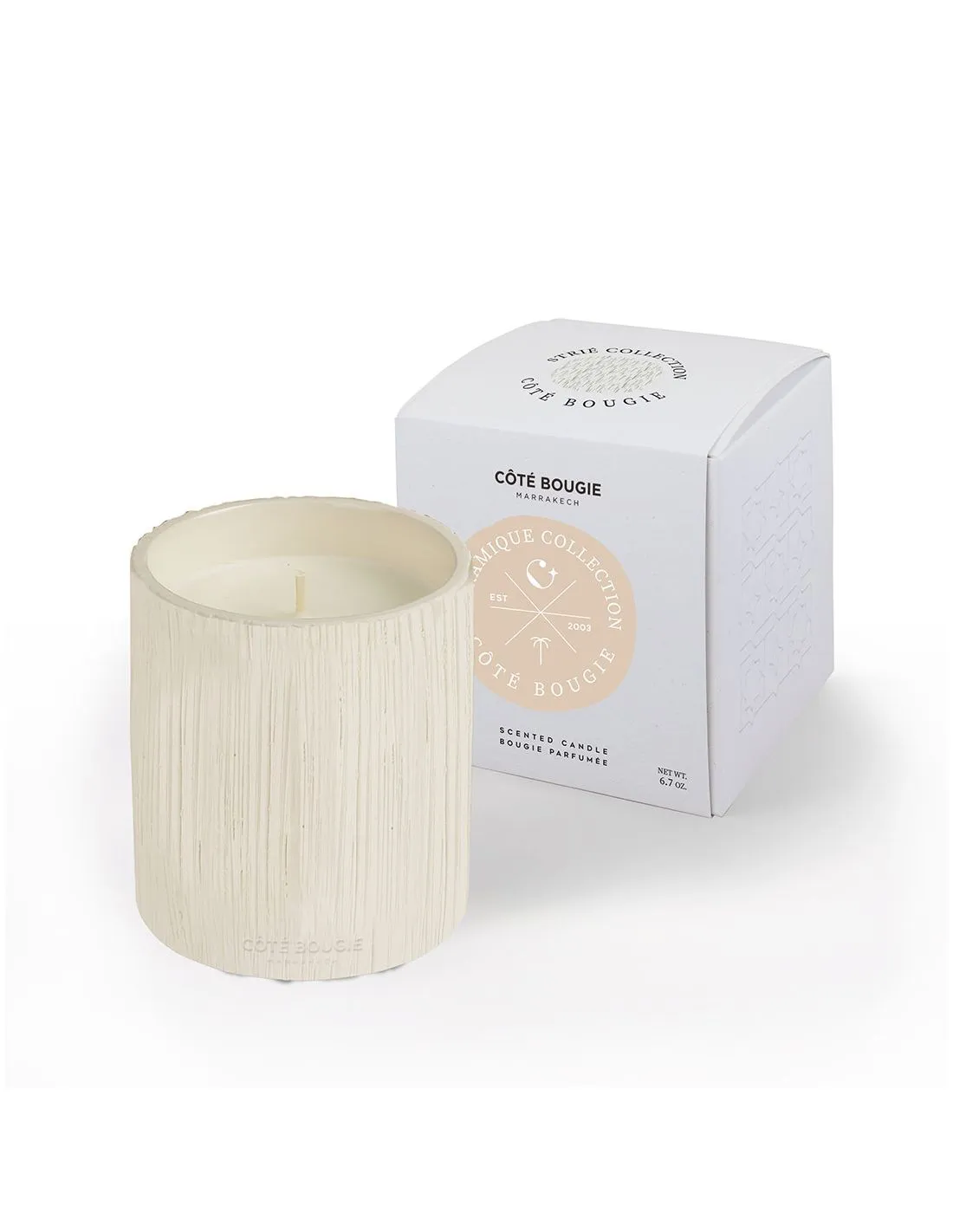 Bougie Striée Blanche S - Fleur D'Oranger – Image 3