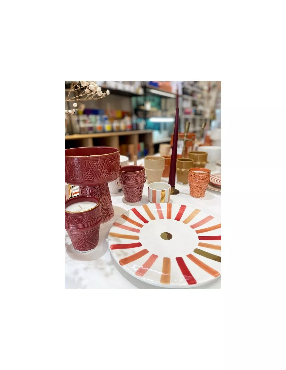 Grande Bougie Tasse Beldi - Empreinte Aubergine Gold/Figue – Image 3