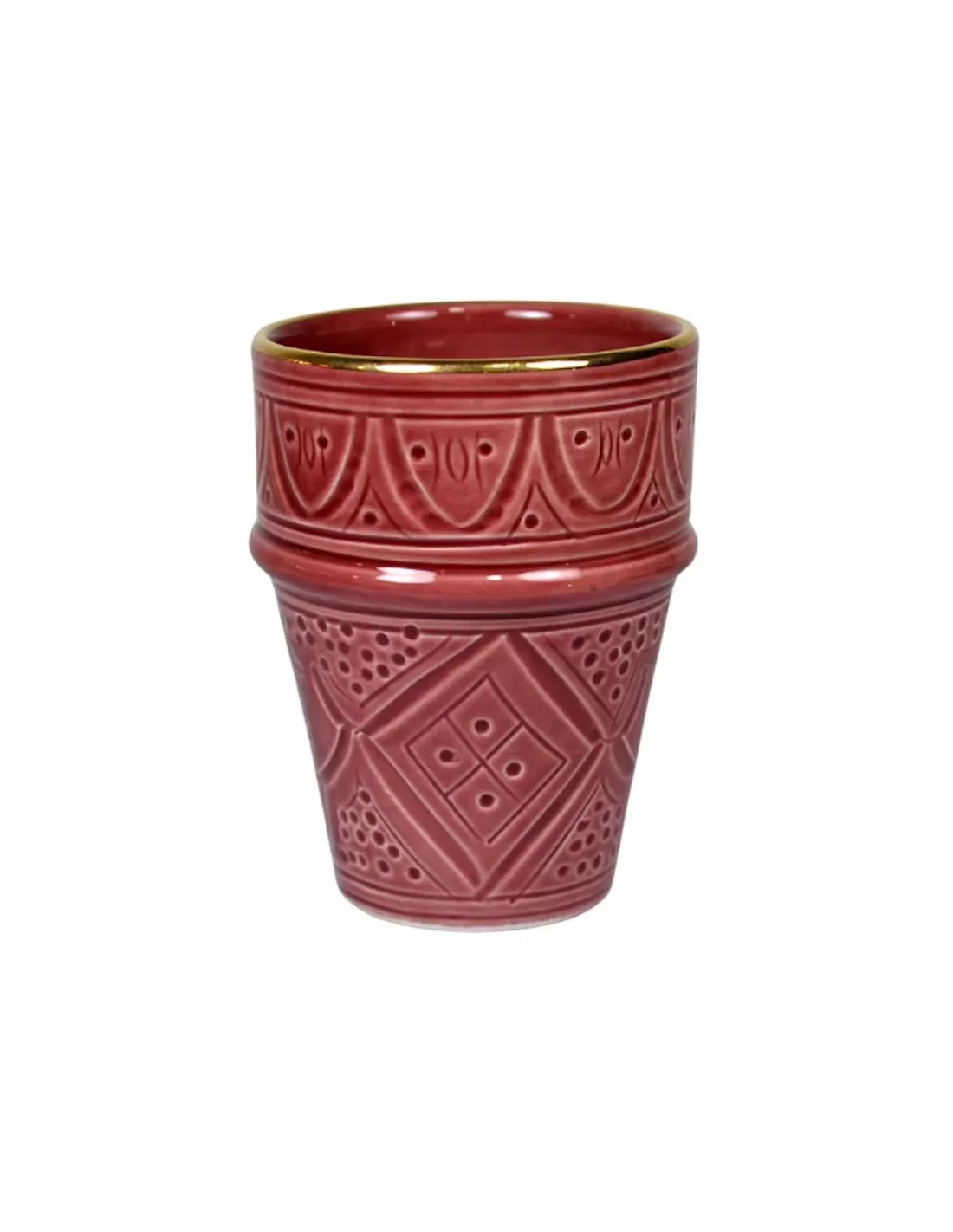 Grande Bougie Tasse Beldi - Empreinte Aubergine Gold/Figue