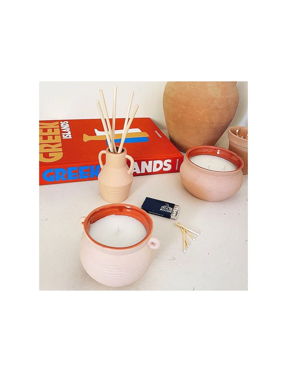 Grande Bougie Terracotta - Santorini â Image 3