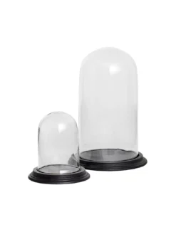 Grande Cloche Avec Support Bois Noir