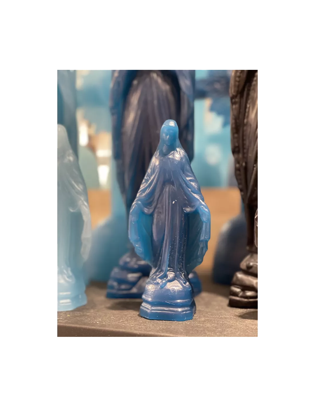 Mini Vierge Miraculeuse - Pétrole - Ciergerie Des Prémontrés – Image 2