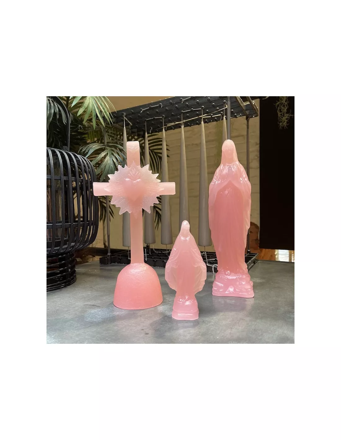 Mini Vierge Miraculeuse - Rose Clair - Ciergerie Des Prémontrés – Image 2