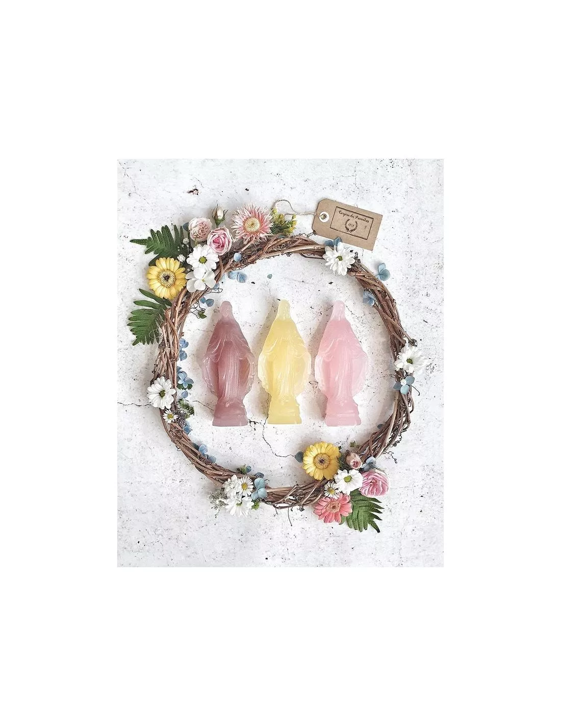 Mini Vierge Miraculeuse - Rose Clair - Ciergerie Des Prémontrés – Image 3