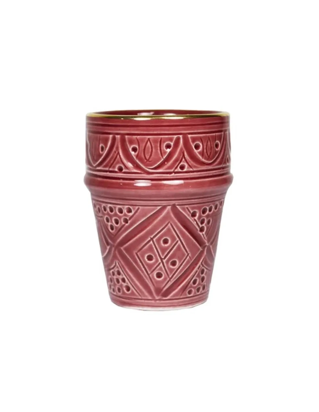 Moyenne Tasse Beldi - Empreinte Aubergine Gold