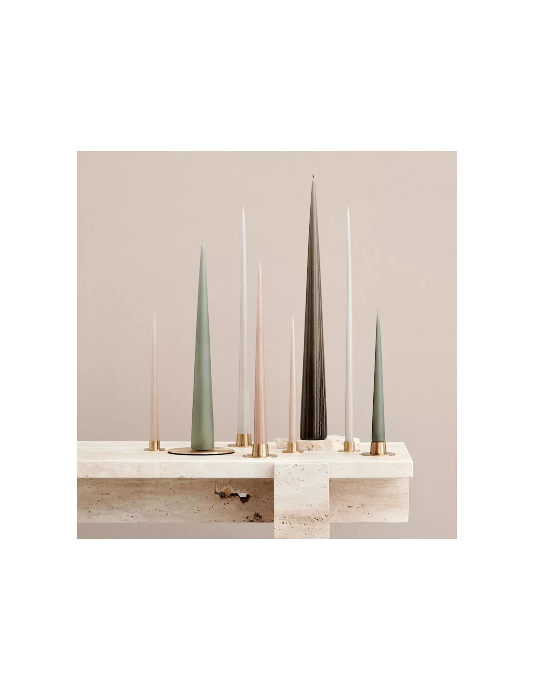 Petit Support Bougie Pilier DorĂ© Mat - Ester & Erik â Image 3