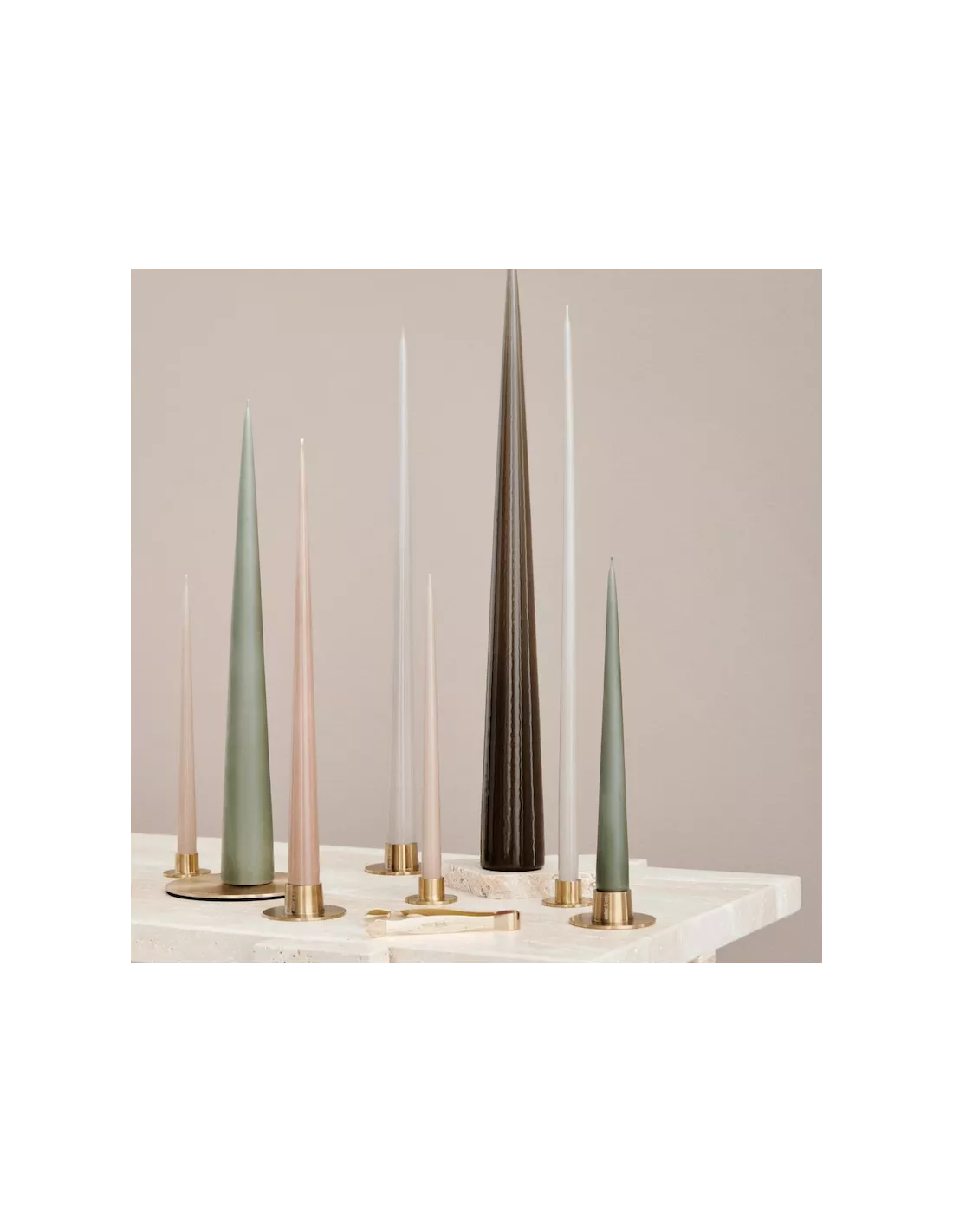 Petit Support Bougie Pilier DorĂ© Mat - Ester & Erik â Image 5