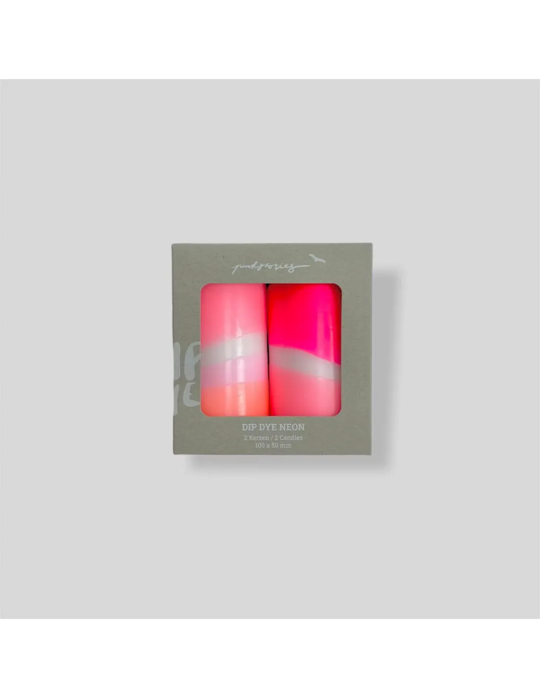 Set De 2 Bougies Piliers Dip Dye Neon - Flamingo Feathers â Image 3