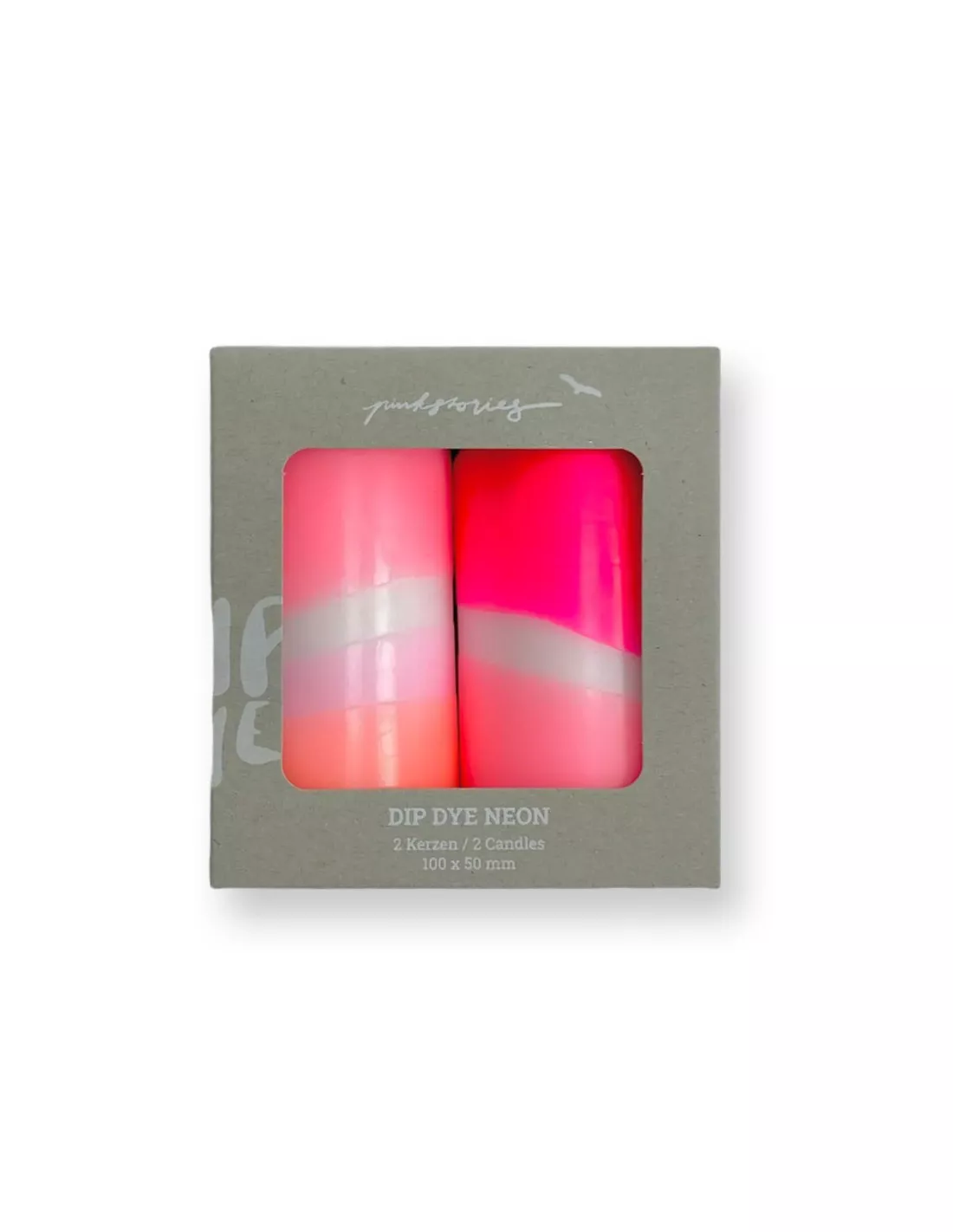 Set De 2 Bougies Piliers Dip Dye Neon - Flamingo Feathers