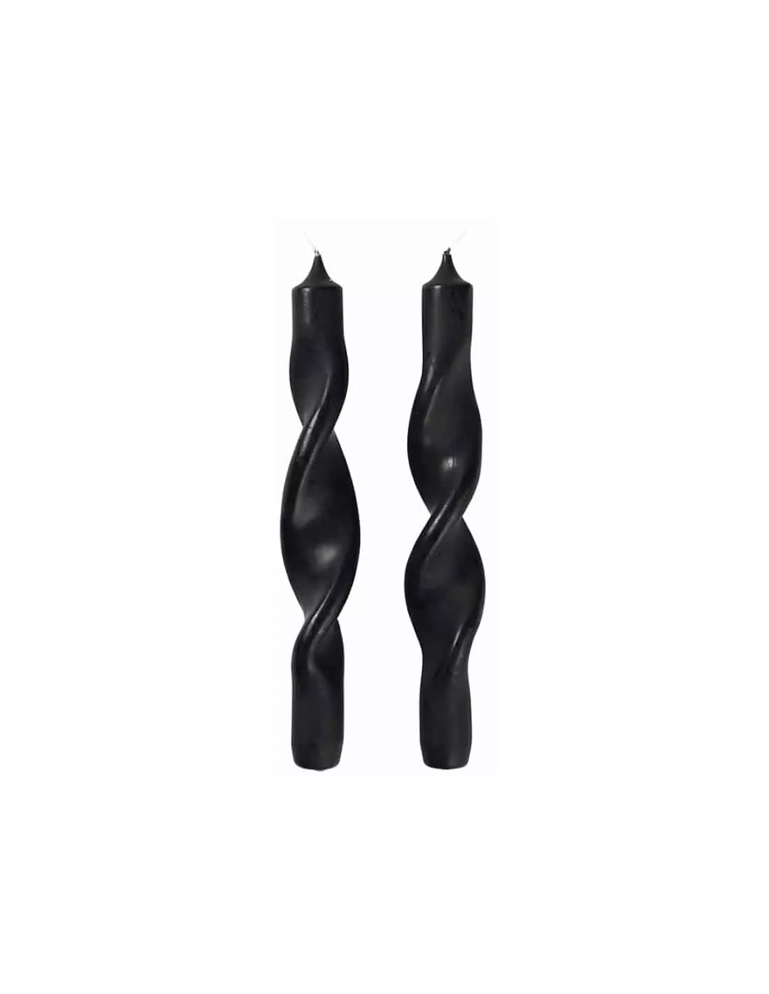 Broste Copenhagen Set De 2 Cierges Torsadés - Noir