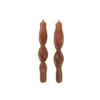 Broste Copenhagen Set De 2 Cierges Torsadés - Terracotta