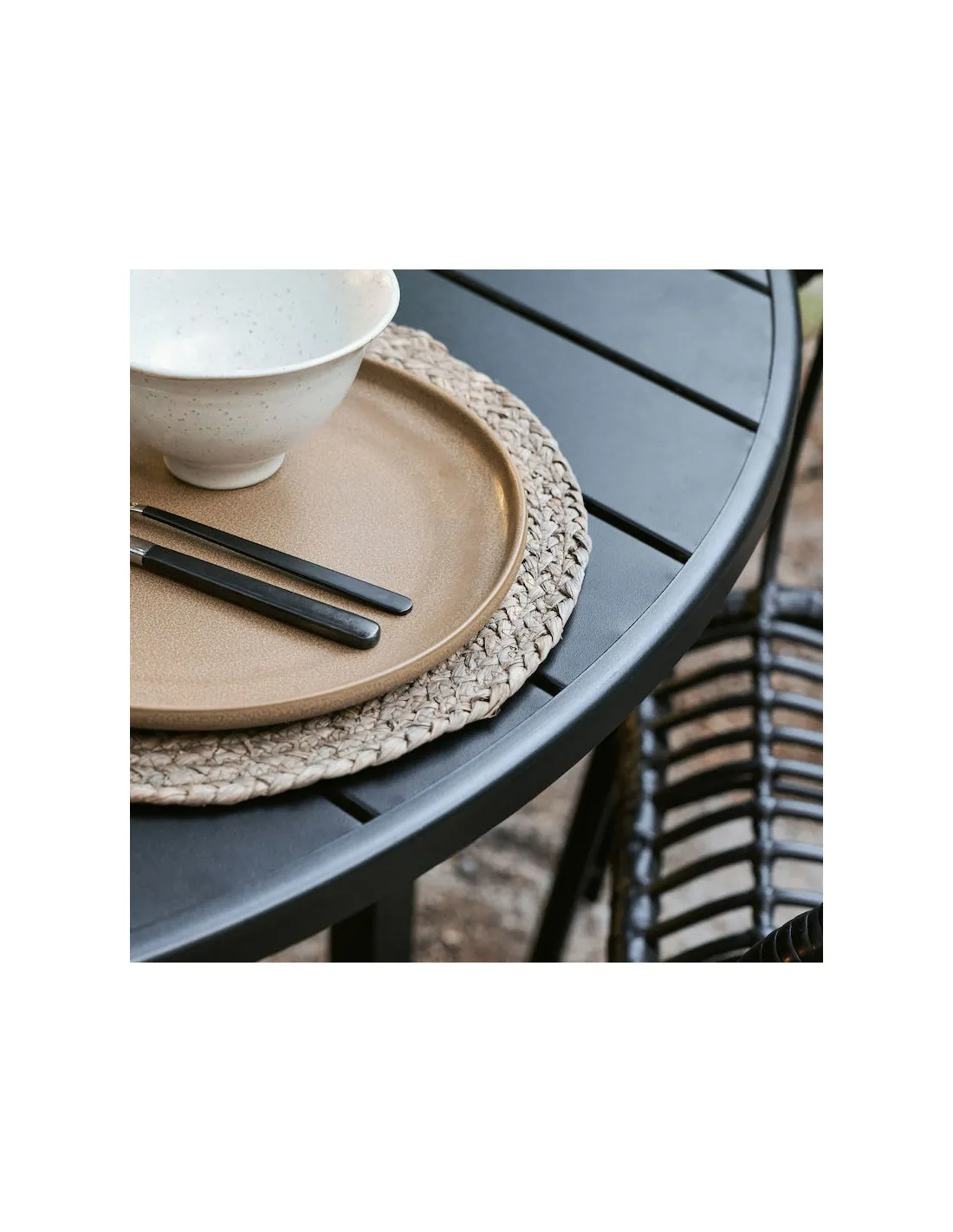 House Doctor Table D'extérieur Métal Noir 120 Cm – Image 2