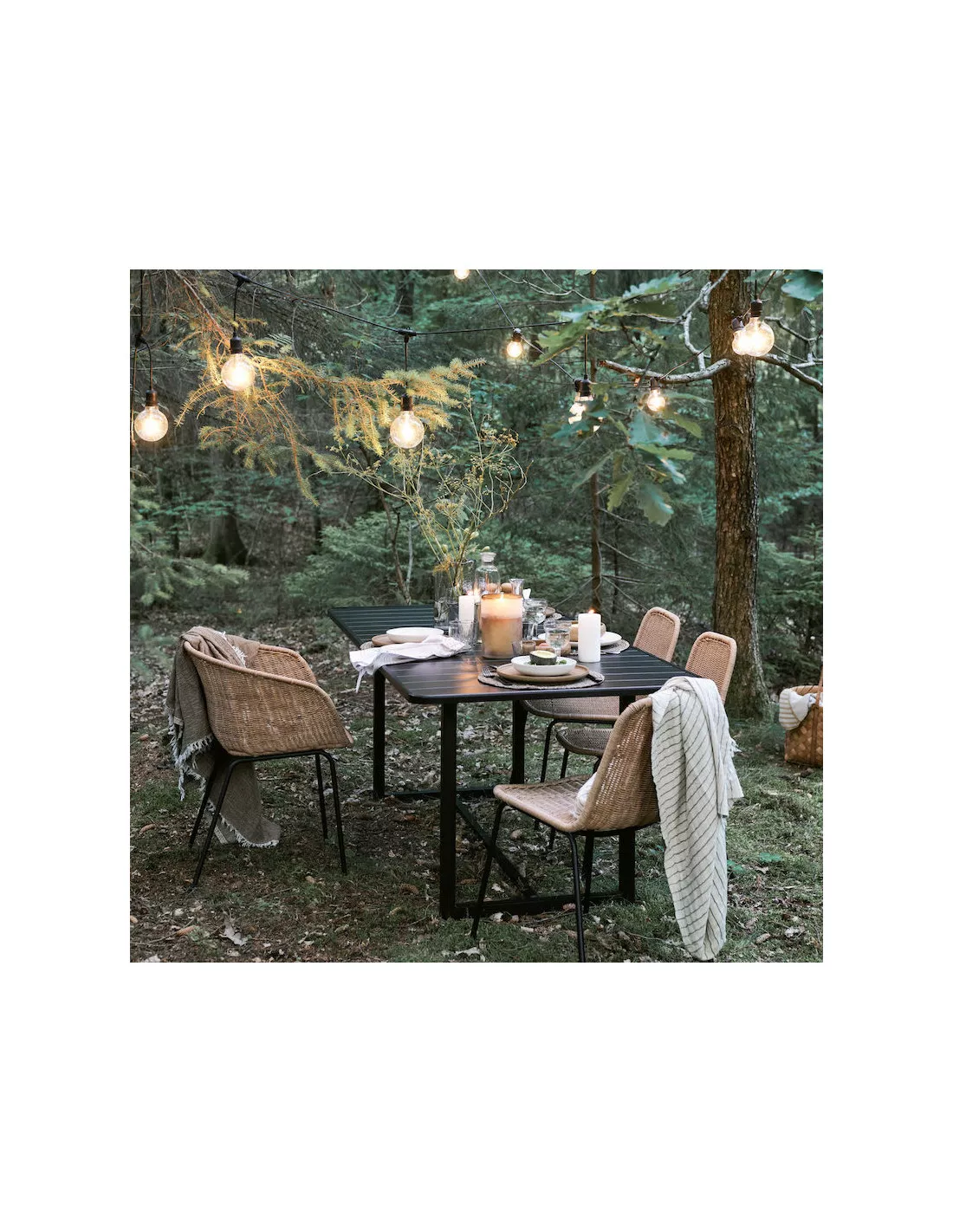 House Doctor Table D'extérieur Métal Noir 200x90 – Image 2